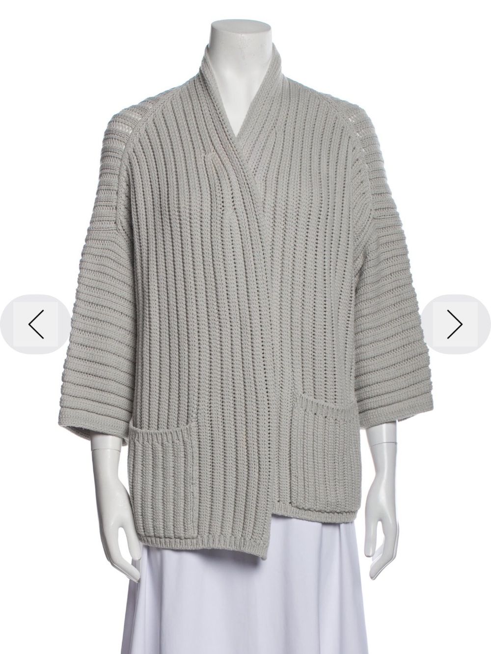 Open-Front Ribbed Shawl Collar Cardigan - Light Gray